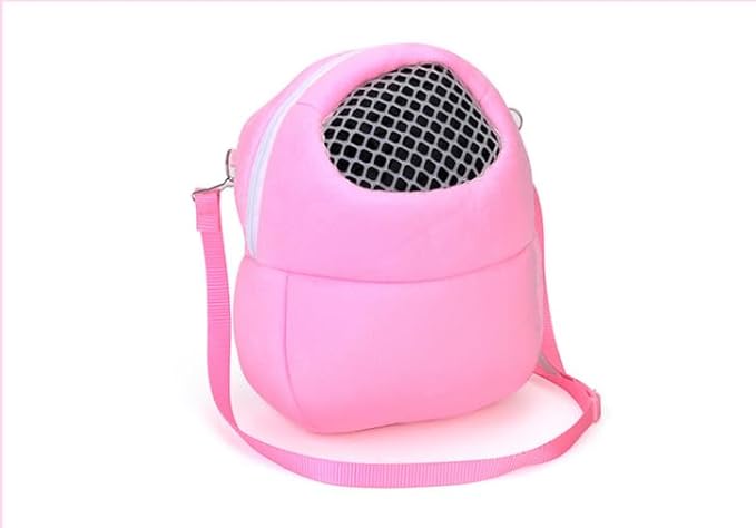 Pet Carrier Backpack for Small Animals, Travel Handbag for Cat, Puppy, Guinea Pig, Hedgehog, Hamster (Pink, M)
