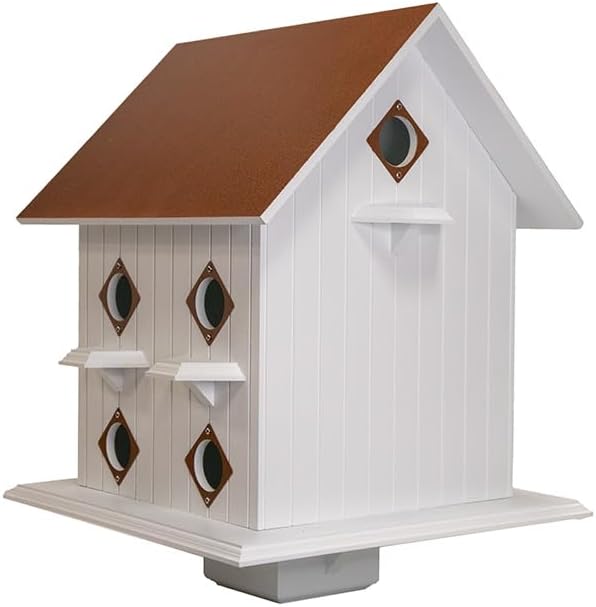 BestNest Wing & A Prayer Purple Martin Mansion Bird House - Hammered Copper Roof - Purple Martin House for Outdoors - Martin Bird Houses - Elegant Design for Gardens & Large Yards