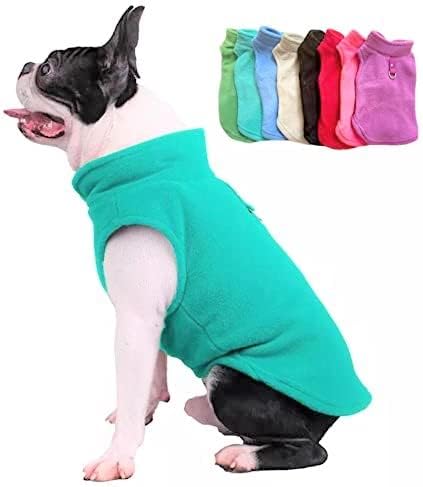 JACKO & CO - Fleece Vest Sweater with Leash Ring - Soft Lightweight Breathable for Puppies Small Medium Dogs, Kitten, Cats, Chihuahua - Warm for Fall/Autumn/Winter (Turquoise, Small 4-6lbs)