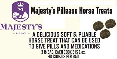 Majesty's PillEase Horse Treats | Pack of Two 48 Ounces Each |Makes Giving Medication Easy | Made in The USA | A Delicious Soft and Pliable No Bake Cookie Horse Treat