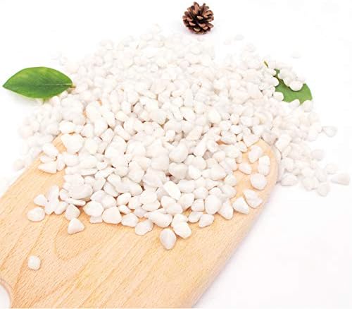 18 Pounds White Decorative Pebbles Small Aquarium Gravel River Rock,Garden Ornamental Pebbles Rocks, Natural Polished Decorative Gravel,Decorative Stones,Pebbles,Decor Gravel for Landscaping (White)