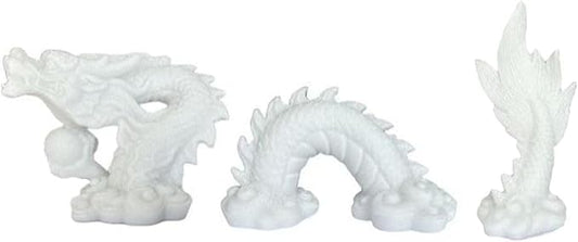 livelyfish Aquarium Dragon Statue Sandstone Ornaments Asian Fish Tank Decor for Freshwater Saltwater Tank Landscape Garden Decorations (White)