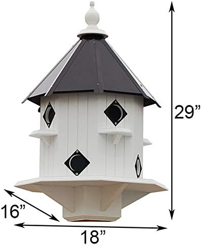 BestNest Purple Martin Castle House – Black Roof | Premium 8-Room Purple Martin Birdhouse for Backyard & Garden | Durable & Decorative Outdoor Bird House