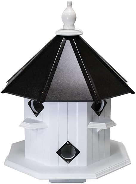 BestNest Purple Martin Castle House – Black Roof | Premium 8-Room Purple Martin Birdhouse for Backyard & Garden | Durable & Decorative Outdoor Bird House