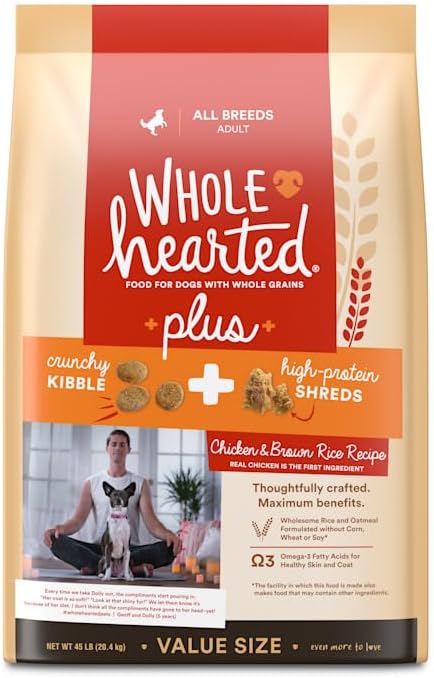 WholeHearted Plus Chicken & Brown Rice Recipe with Whole Grains Dry Dog Food 45 lbs.