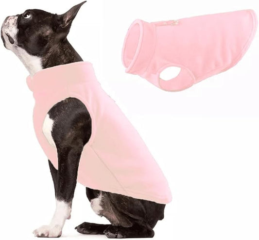 JACKO & CO - Fleece Vest Sweater with Leash Ring - Soft Lightweight Breathable for Puppies Small Medium Dogs, Kitten, Cats, Chihuahua - Warm for Fall/Autumn/Winter… (Pink Lemonade, X-Small 2-4lbs)