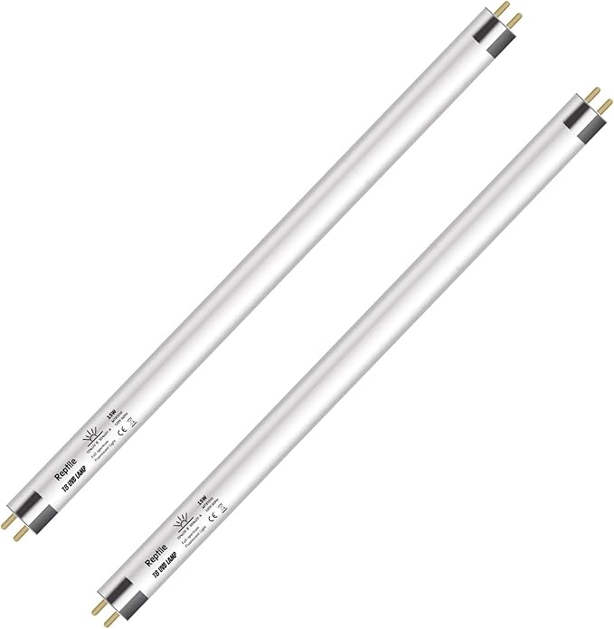 T8 UVB Reptile Lamp, 2-Pack 15W 10.0 UVB Light Bulbs, German Raw Material Fluorescent Lamp, Liner UVB Tube for Desert-Dwelling Reptiles, Bearded Dragon UVB Light 18 inches