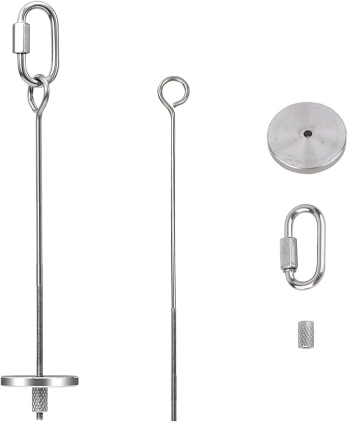 2pcs Hanging Bird Treat Skewer Parrot Fruit Feeder, 8.9 Inch Stainless Steel Bird Food Holder Parrot Fruit Food Skewer with Washer Nut Parakeet Treat Holder Feeder for Parrot Budgie Conure, LXLVOUEG