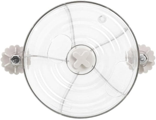 Transparent Rotating Anti Spill Parrot Feeder Bowl Cage Mounted Foraging Toy for Cockatiel Budgies Lovebirds Small Medium Parrots