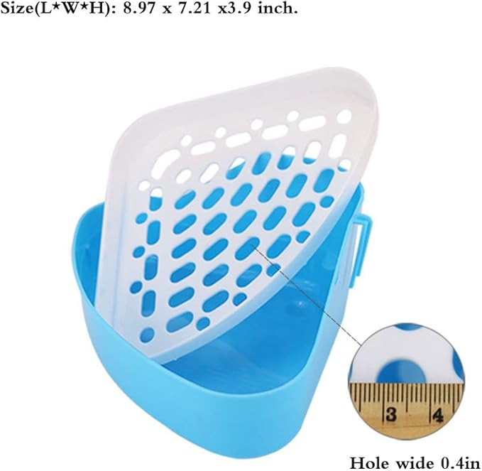 Pet Small Rat Toilet, Square Potty Trainer Corner Litter Bedding Box Pet Pan for Small Animal/Rabbit/Guinea Pig/galesaur/Ferret (Triangle)