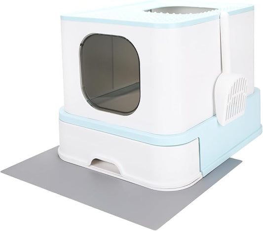 RIZZARI Cat Litter Box Top-Entry : Leak-Proof Enclosed Design Reduces Odor, for Indoor Cats & Owners (Green)