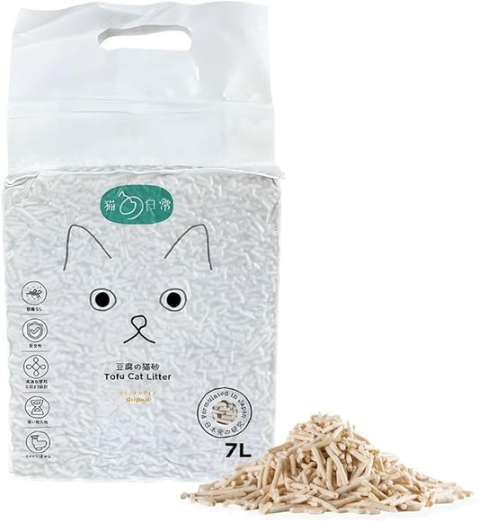 Gatitos Tofu Cat Litter Climping Quickly, Natural Material, Dissolves in Water and can be Flushed Down The Toilet, Vacuum Packing（Original Flavor| Pack*1）