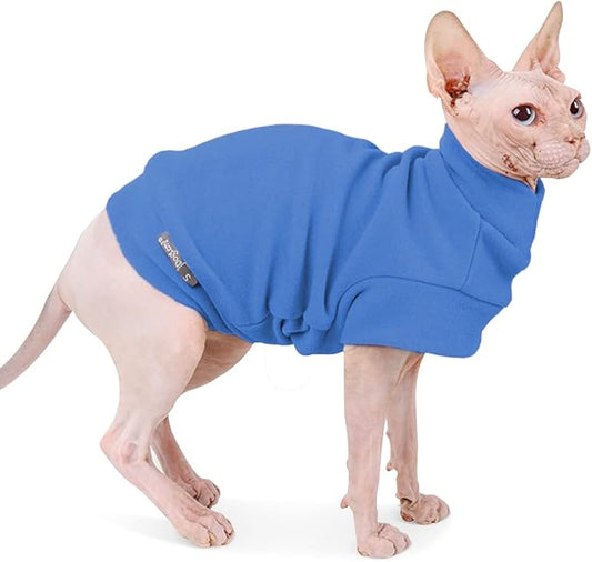 Small Dogs Fleece Dog Sweatshirt - Cold Weather Hoodies Spring Soft Vest Thickening Warm Cat Sweater Puppy Clothes Sweater Winter Sweatshirt Pet Pajamas for Small Dog Cat Puppy (Large, Sky Blue)