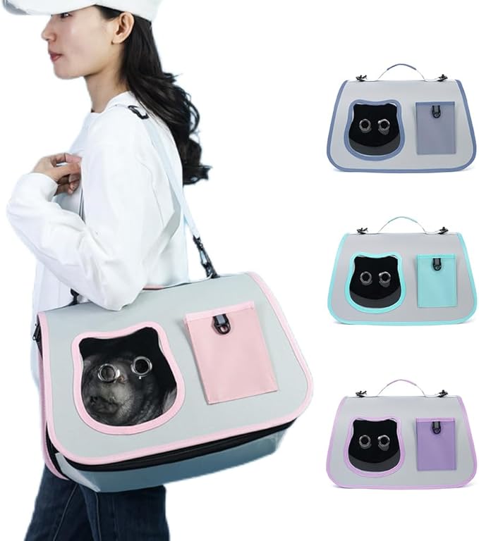 Cat Bag for Going Out, 17 * 10inch Portable Tote Hundred Pet Bag, Large Capacity Shoulder Slanting Cross Cat Dog Bag