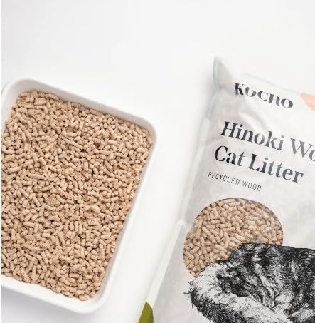 KOCHO Hinoki Wood Cat Litter Ultra Lightweight, Fresh Scent of Japanese Cypress (7pcs Pack (23.8LB))