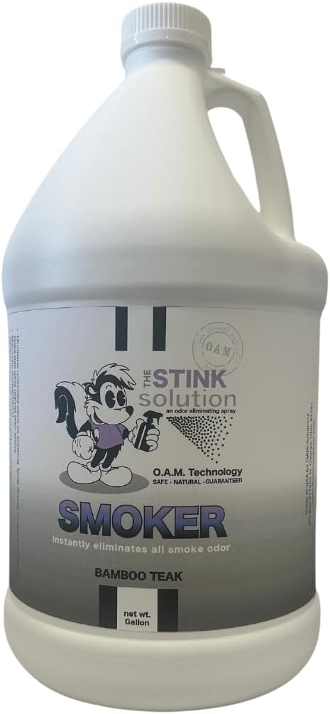 Smoke Odor Eliminator Spray for Home, Car, Clothes, Hands, Hair, Walls, & More | Completely Neutralizes All Types of Smoke Odor | Best Smoke Smell Remover Bamboo Teak 1 Gallon
