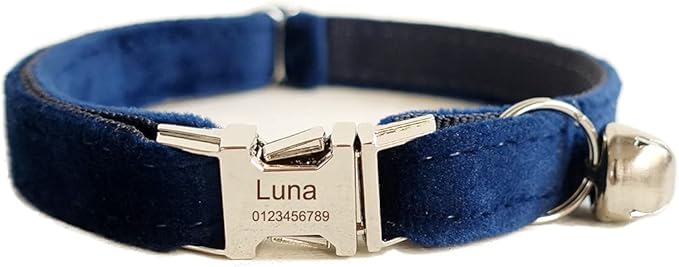 Cat Collar Personalized with Name Phone Number Engraved,Customized with Bell for Small Dogs Puppy Kitten