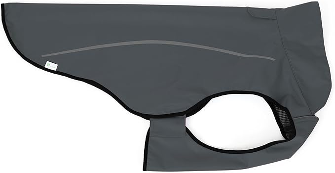 Mile High Life Dog Raincoat, Adjustable Waterproof Reflective Rain Jacket for Small Medium Large Dogs, Lightweight Breathable Pet Rain Coat with Leash Hole(Dark Gray,M Chest 26-32")