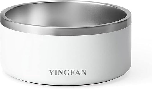 YINGFAN Dog Bowls Durable Non-Slip Stainless Steel Dog Bowls Heavy Duty Basic Bowl for Dogs (32 oz)