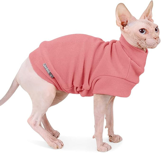 Small Dogs Fleece Dog Sweatshirt - Cold Weather Hoodies Spring Soft Vest Thickening Warm Cat Sweater Puppy Clothes Sweater Winter Sweatshirt Pet Pajamas for Small Dog Cat Puppy (Large, Red)