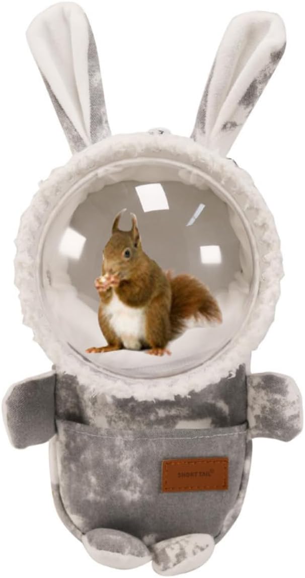 Sugar Glider Travel Pouch Gerbil Hedgehog Portable Travel Carrier Outdoor Hangbag Grey Squirrel Rat Carrier for Small Animal (Grey,Large)