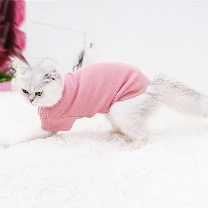 Dociote Dog Clothes for Small Dogs Fleece Puppy Sweaters - Girl Dog Clothes Cat Sweater Winter Sweatshirt Pet Puppy Pajamas for Small Dogs (Small, Pink)