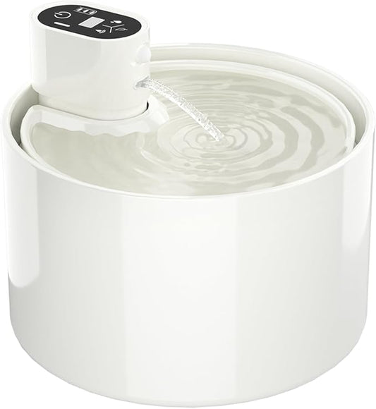 Ceramic Cat Water Fountain,Ceramic Water Fountain for Cats Cordless Automatic with Ultra-Quiet Pump and 4 Filter for Cats, Dogs, Multiple Pets