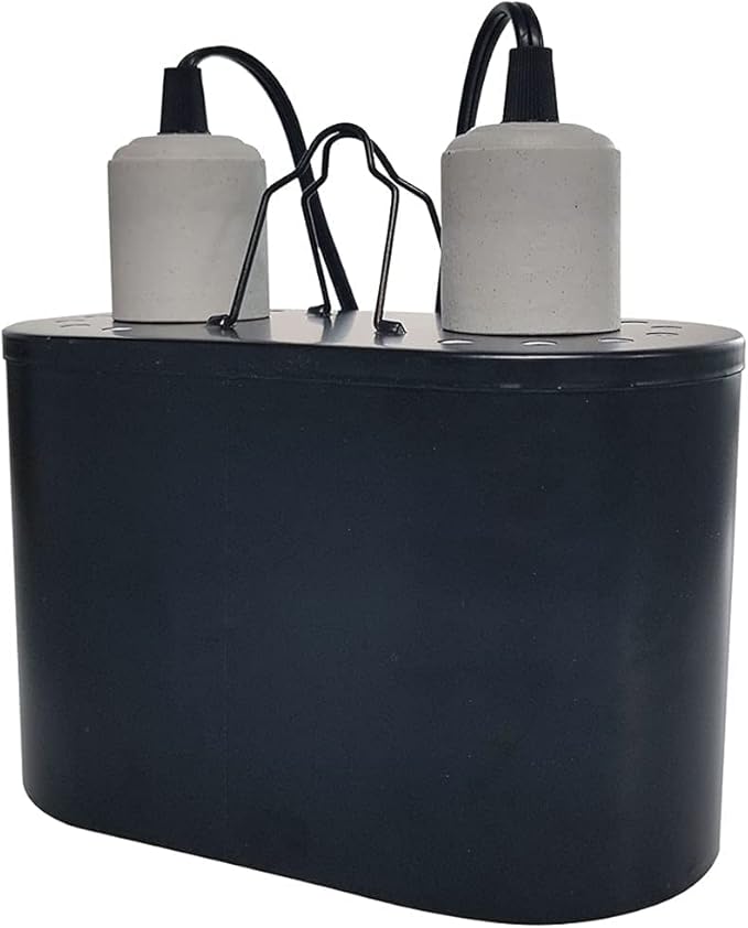 Dual Reptile Light Fixture,Dual Deep Heat Lamps UVB Light Fixture for Reptiles Dome Heat Lighting Lamp Combo kit for Bearded Dragon,lguana,Snake,Turtle Tank,E27