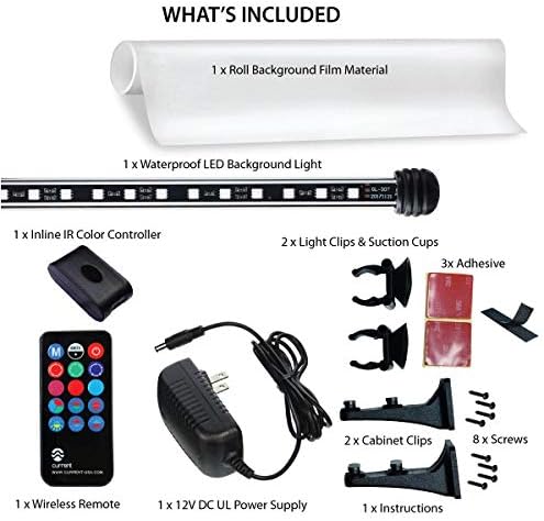 CURRENT USA 36" Serene Aquarium LED Background Light Kit | Fish Tank Lighting Backdrop Decoration Black 3D 29, 30, 40, 50, 55, 65 Gallon Tank (3152)