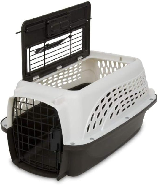Petmate Dog Crates for Small Dogs & Cat Carriers, Two-Door Plastic Pet Kennel, Top & Front Loading, Made in USA, 19", White