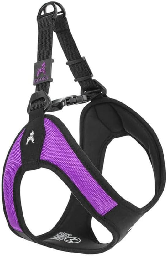 Gooby Escape Free Easy Fit Harness - Purple, X-Small - No Pull Step-in Patented Small Dog Harness with Quick Release Buckle - Perfect On The Go No Pull Harness for Small Dogs or Medium Dog Harness