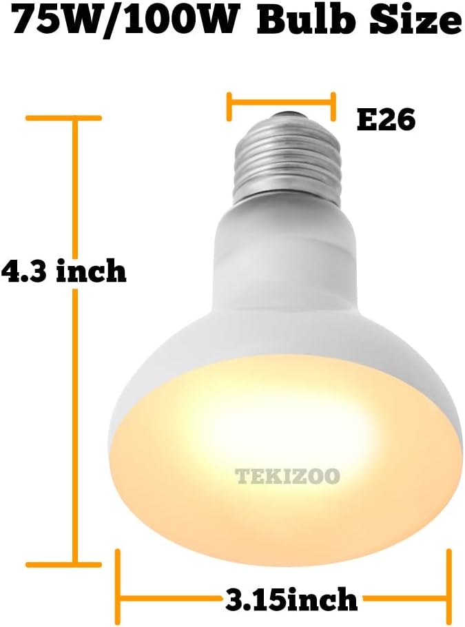 Reptile Heat Lamp UVA Basking Daylight Spot Bulb for Amphibian,Lizard,Tortoise,Bearded Dragon 75W(3 Pack)