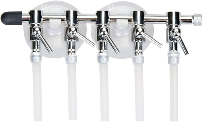 Aquarium Air Pump Splitter 16 in 1 Set 5-Way Air Flow Control Lever Valve & 5 Non-Return Check Valves & 10 Suction Cups for Fish Tank Airline Air Tube Hose