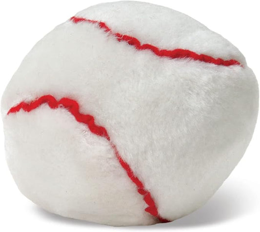 Jeffers Pet Plush Dog Toy with Squeaker, Baseball 4" - Soft Crinkle Fabric, Safe & Durable, Healthy Fun for Small & Medium Dogs, Interactive Play, Fetch, Tug - Best Gift for Active Games