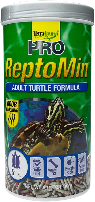 Tetra TetraFauna PRO ReptoMin Pro Sticks Adult Turtle Formula Daily Diet for Aquatic Turtles, 8.11 oz