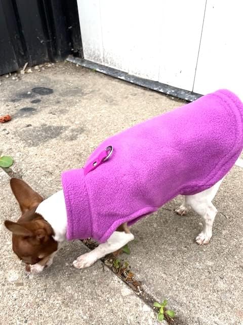 JACKO & CO - Fleece Vest Sweater with Leash Ring - Soft Lightweight Breathable for Puppies Small Medium Dogs, Kitten, Cats, Chihuahua - Warm for Fall/Autumn/Winter (Purple, Medium 6-10lbs)