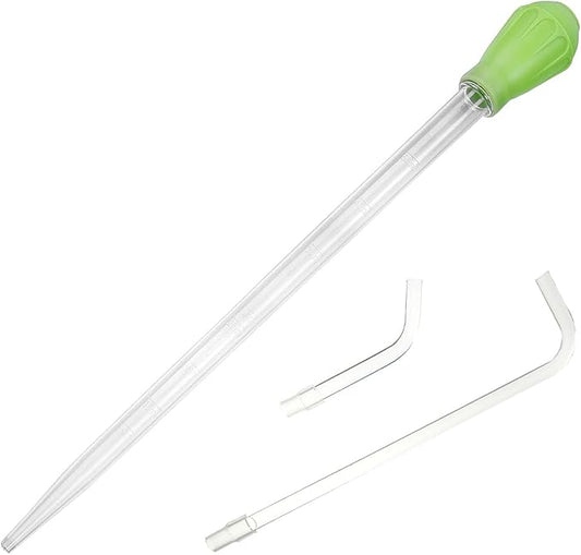 50ml Manual Coral Fish Feeder/Water Changer/Waste Remover with 2pcs Extension Pipes, Fecsam 17.7inch Aquarium Clean Tool for Fish Tank Cleaning, Aquatic Pipette Dropper, Gravel Cleaner Siphon