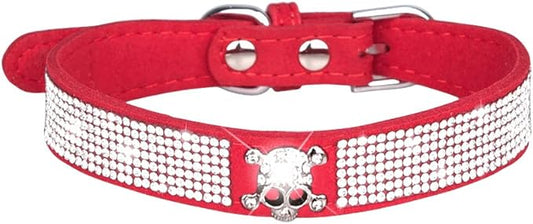 Cute Dog Collar with Bling Rhinestone, Fancy Crystal Diamond Glitter Pretty Jewel Soft Cat Collars for Small Medium Large Breed Dogs Girl Female Pet Puppy Kitten Terrier (S, Red6)