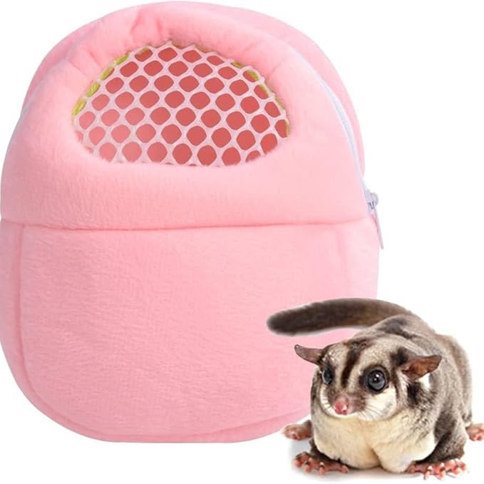 Pet Carrier Backpack for Small Animals, Travel Handbag for Cat, Puppy, Guinea Pig, Hedgehog, Hamster (Pink, M)