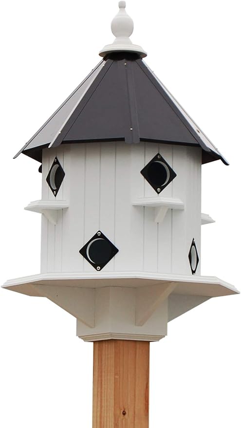 BestNest Purple Martin Castle House – Black Roof | Premium 8-Room Purple Martin Birdhouse for Backyard & Garden | Durable & Decorative Outdoor Bird House