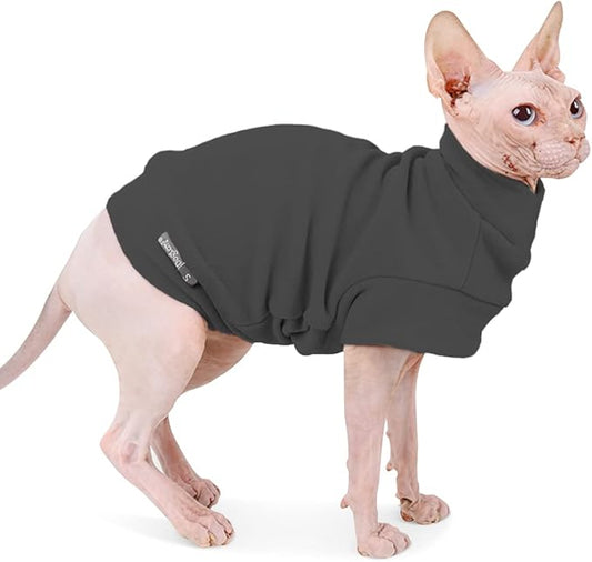 Small Dogs Fleece Dog Sweatshirt - Cold Weather Hoodies Spring Soft Vest Thickening Warm Cat Sweater Puppy Clothes Sweater Winter Sweatshirt Pet Pajamas for Small Dog Cat Puppy (Large, Dark Grey)