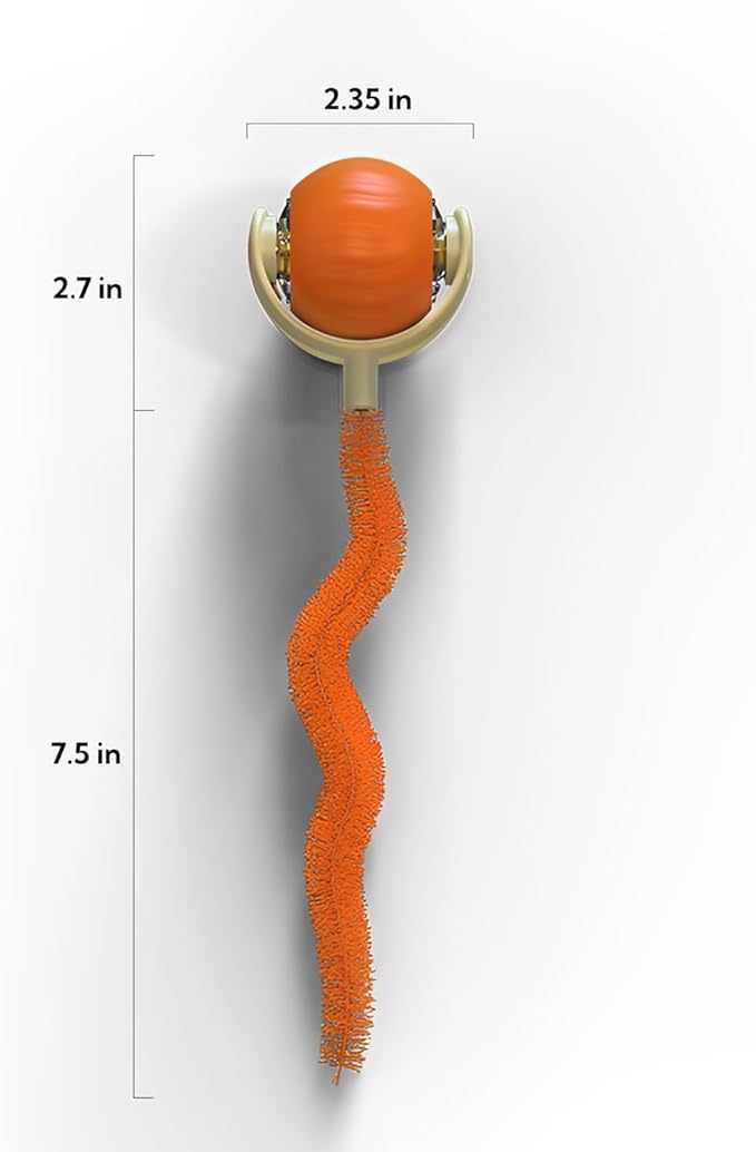 Interactive Cat Toy Ball | Automatic Moving Smart Anti-Depression Pet Toy with Light | Speedy Tail 3.0 Cat Mouse Toy | Electric Rechargeable Enrichment Toy for Indoor Bored Cats & Dogs (Orange)