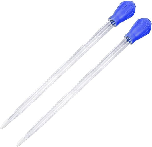 17.7inch Aquarium Siphon/Fish Feeder/Tank Cleaner/Coral Feeding Tube/Water Changer/Waste Remover Clean Tool/Gravel Cleaning/Aquatic Long Pipette Syringe/Axolotl Reef Accessories (2 Packs)