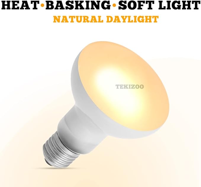 Heat Lamp Bulbs Reptile Basking Light Spot Daylight for Bearded Dragon,Lizard,Tortoise,Amphibian 100W(2 Pack)