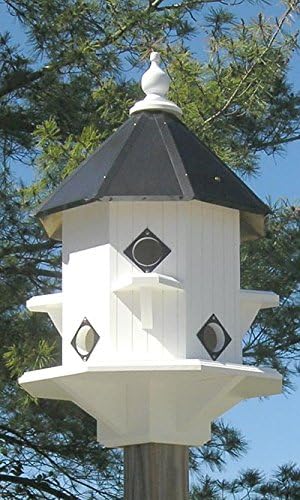 BestNest Purple Martin Castle House – Black Roof | Premium 8-Room Purple Martin Birdhouse for Backyard & Garden | Durable & Decorative Outdoor Bird House