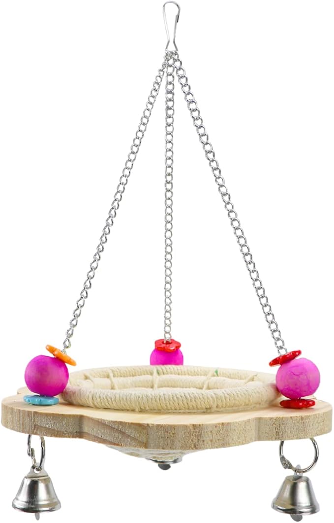 Wontee Bird Nest Parrot Breeding Nest Bed Bird Hanging Swing for Budgies Parakeets Conures Cockatiels Caique Senegal Parrot (Cotton Rope)