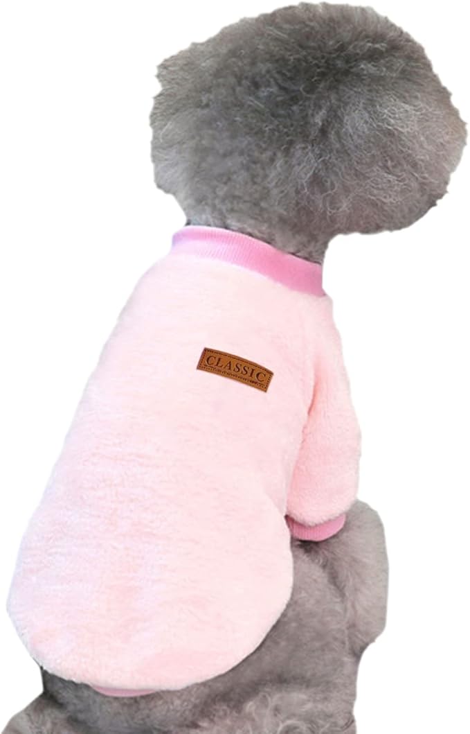 Jecikelon Pet Dog Clothes Dog Sweater Soft Thickening Warm Pup Dogs Shirt Winter Puppy Sweater for Dogs (Z01-Pink, Small)