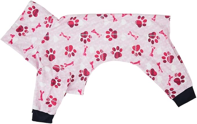 Cnkwei Dog Pajamas Medium Large Dog Paw Printed Greyhound Pajamas Jumpsuit Bodysuit