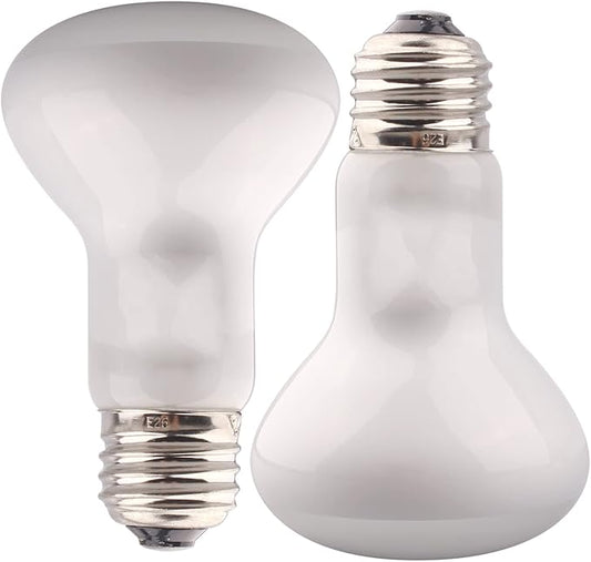 Aiicioo Reptile Basking Light Bulb - 50W Reptile Heat Lamp 2 Pack UVA Daylight Amphibians Basking Bulb for Bearded Dragon Turtle Hermit Crab Gecko Lizard Daylight