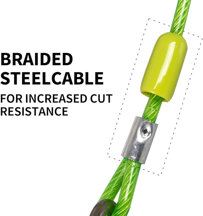 Dog tie Out Cable, 10/20/25/30/50/70/100 feet, Suitable for Dogs up to 350 pounds, Dog Cable with Swivel Buckle, Lightweight, Non-Winding, for Outdoor Camping, Yard Dog Cable (Green, 10FT)